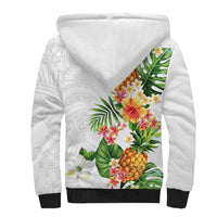 Hawaii Pineapple Tropical Sherpa Hoodie Luminous Hibiscus Plumeria