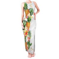 Hawaii Pineapple Tropical Tank Maxi Dress Luminous Hibiscus Plumeria