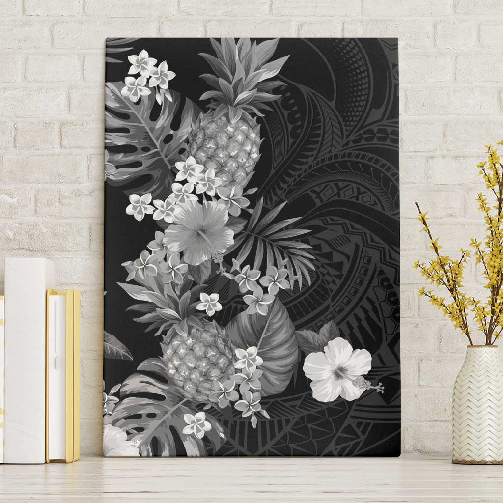 Hawaii Pineapple Tropical Canvas Wall Art Neutral Hibiscus Plumeria