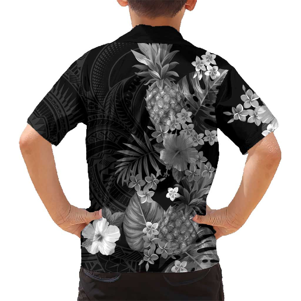 Hawaii Pineapple Tropical Family Matching Short Sleeve Bodycon Dress and Hawaiian Shirt Neutral Hibiscus Plumeria LT01 - Polynesian Pride