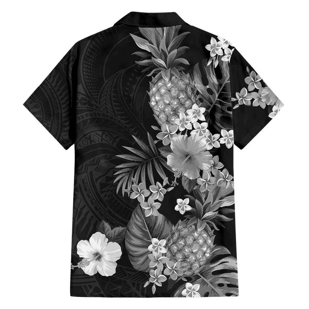 Hawaii Pineapple Tropical Family Matching Short Sleeve Bodycon Dress and Hawaiian Shirt Neutral Hibiscus Plumeria LT01 - Polynesian Pride