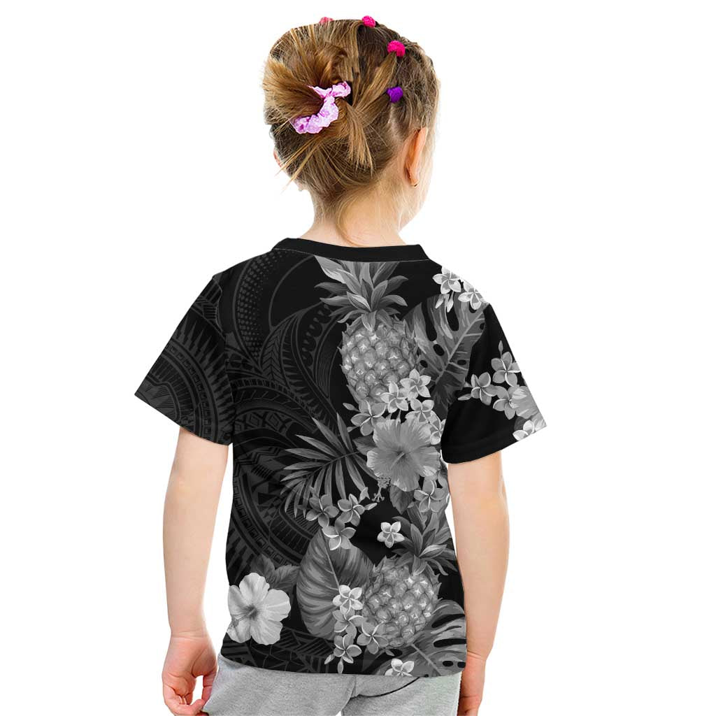 Hawaii Pineapple Tropical Kid T Shirt Neutral Hibiscus Plumeria