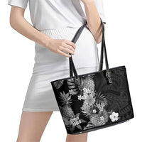 Hawaii Pineapple Tropical Leather Tote Bag Neutral Hibiscus Plumeria