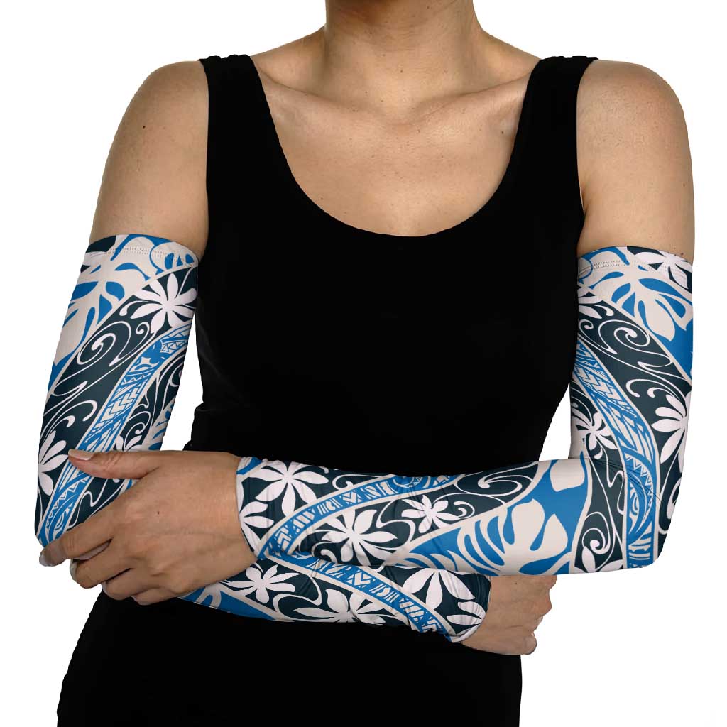 Ninamu Tahiti Tiare Monstera Arm Sleeves Polynesian Pattern Curve Style LT01 - Polynesian Pride