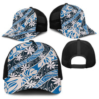Ninamu Tahiti Tiare Monstera Baseball Net Cap Polynesian Pattern Curve Style - Polynesian Pride