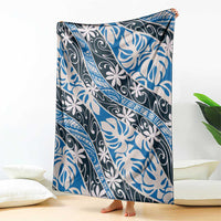 Ninamu Tahiti Tiare Monstera Blanket Polynesian Pattern Curve Style - Polynesian Pride