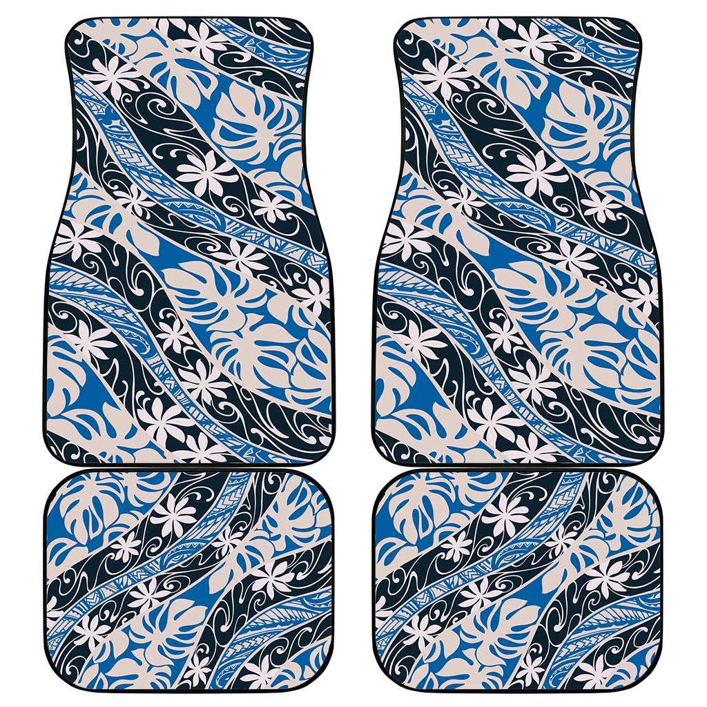 Ninamu Tahiti Tiare Monstera Car Mats Polynesian Pattern Curve Style - Polynesian Pride