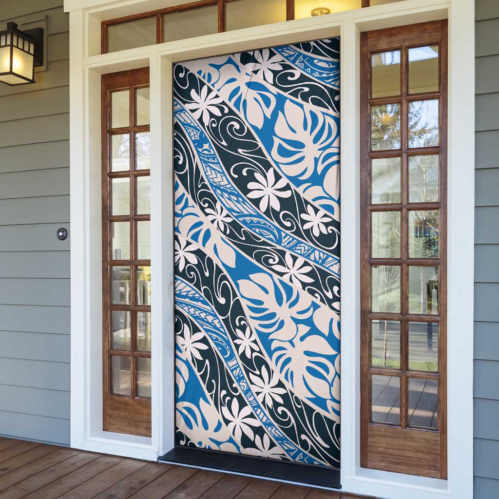 Ninamu Tahiti Tiare Monstera Door Cover Polynesian Pattern Curve Style - Polynesian Pride