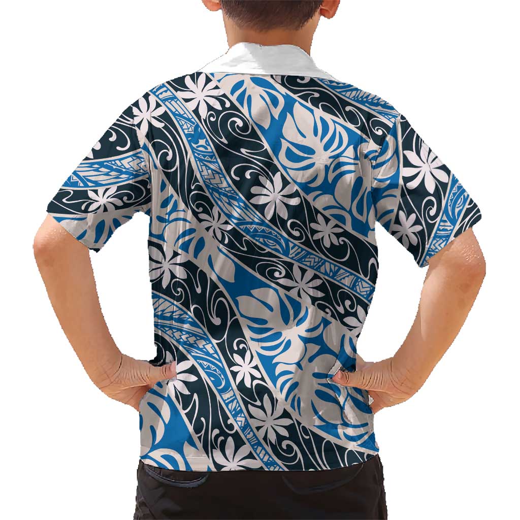 Ninamu Tahiti Tiare Monstera Family Matching Puletasi and Hawaiian Shirt Polynesian Pattern Curve Style LT01 - Polynesian Pride
