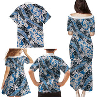 Ninamu Tahiti Tiare Monstera Family Matching Puletasi and Hawaiian Shirt Polynesian Pattern Curve Style LT01 - Polynesian Pride