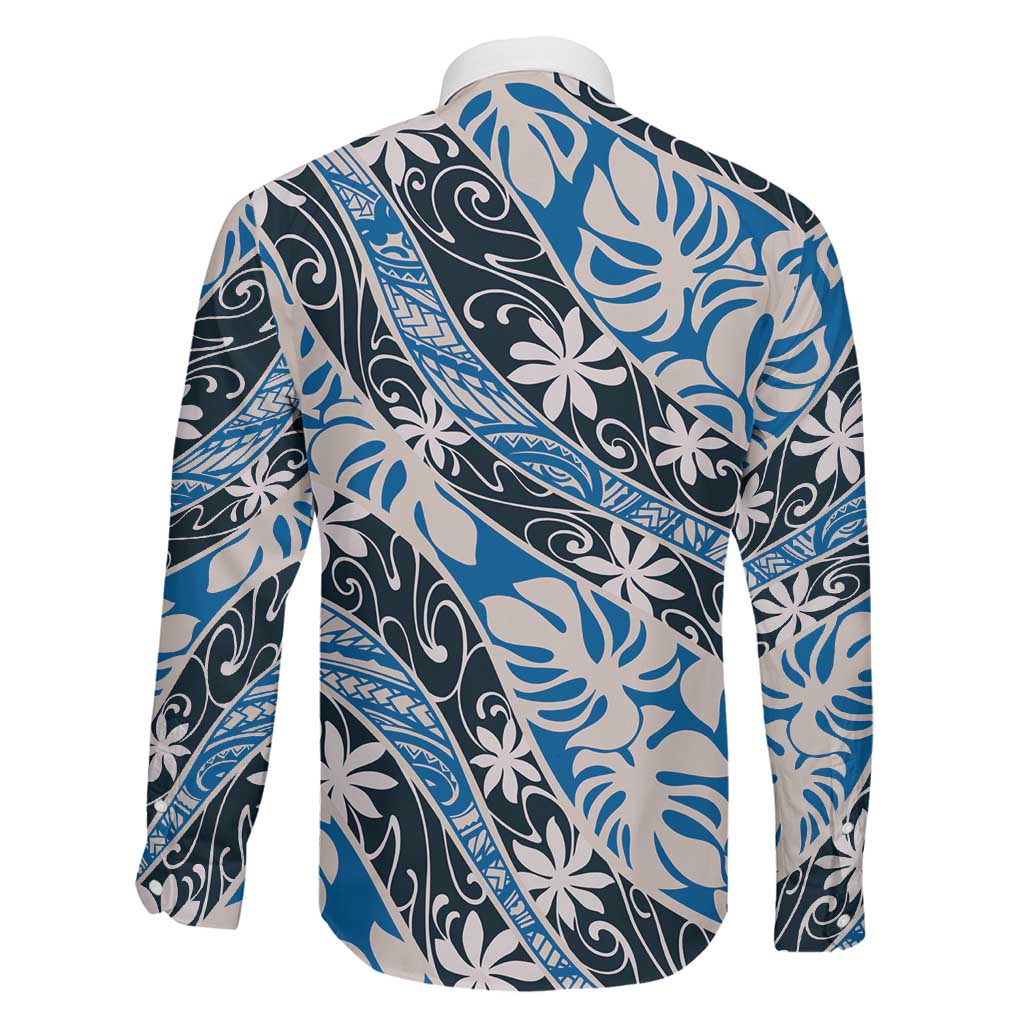 Ninamu Tahiti Tiare Monstera Family Matching Puletasi and Hawaiian Shirt Polynesian Pattern Curve Style LT01 - Polynesian Pride