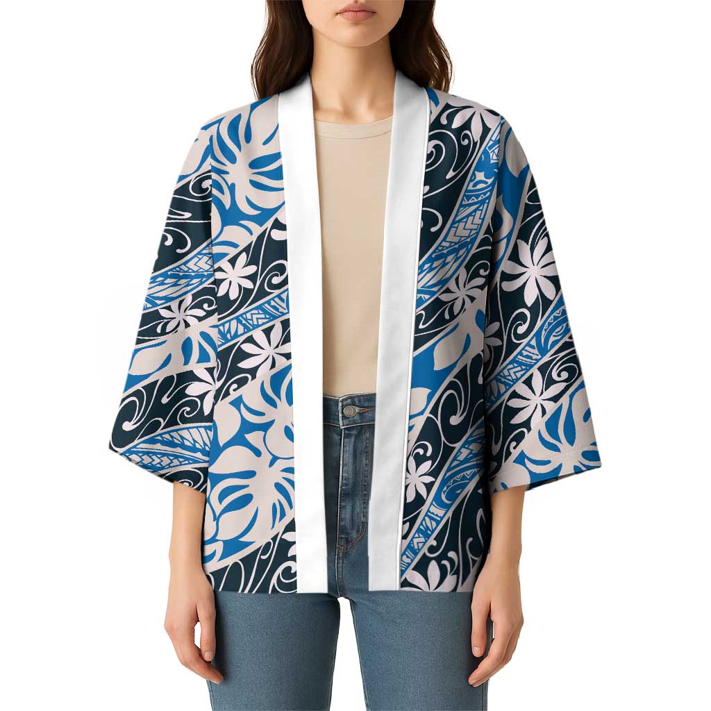 Ninamu Tahiti Tiare Monstera Kimono Polynesian Pattern Curve Style - Polynesian Pride