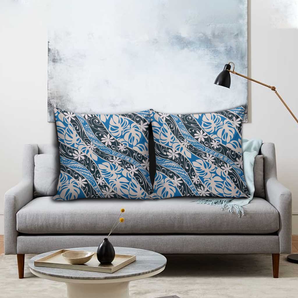 Ninamu Tahiti Tiare Monstera Pillow Cover Polynesian Pattern Curve Style LT01 - Polynesian Pride
