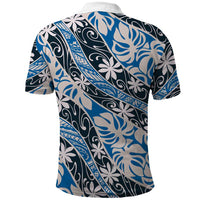 Ninamu Tahiti Tiare Monstera Polo Shirt Polynesian Pattern Curve Style - Polynesian Pride