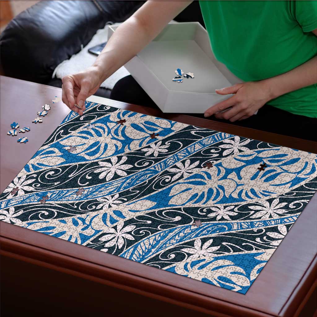 Ninamu Tahiti Tiare Monstera Puzzle Polynesian Pattern Curve Style LT01 - Polynesian Pride
