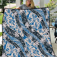 Ninamu Tahiti Tiare Monstera Quilt Polynesian Pattern Curve Style - Polynesian Pride