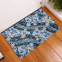 Ninamu Tahiti Tiare Monstera Rubber Doormat Polynesian Pattern Curve Style LT01 - Polynesian Pride