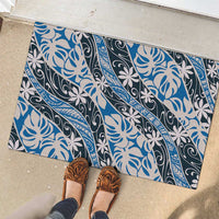 Ninamu Tahiti Tiare Monstera Rubber Doormat Polynesian Pattern Curve Style LT01 - Polynesian Pride