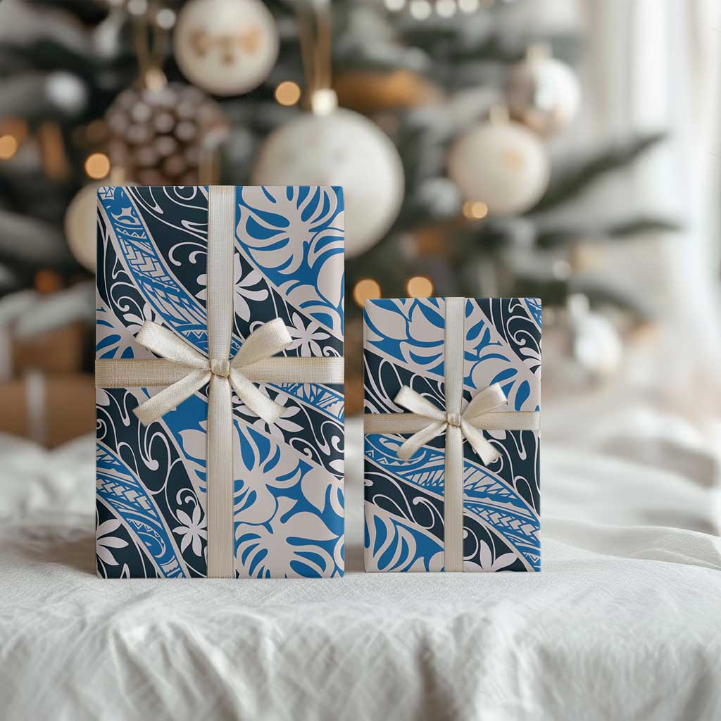 Ninamu Tahiti Tiare Monstera Wrapping Paper Polynesian Pattern Curve Style - Polynesian Pride