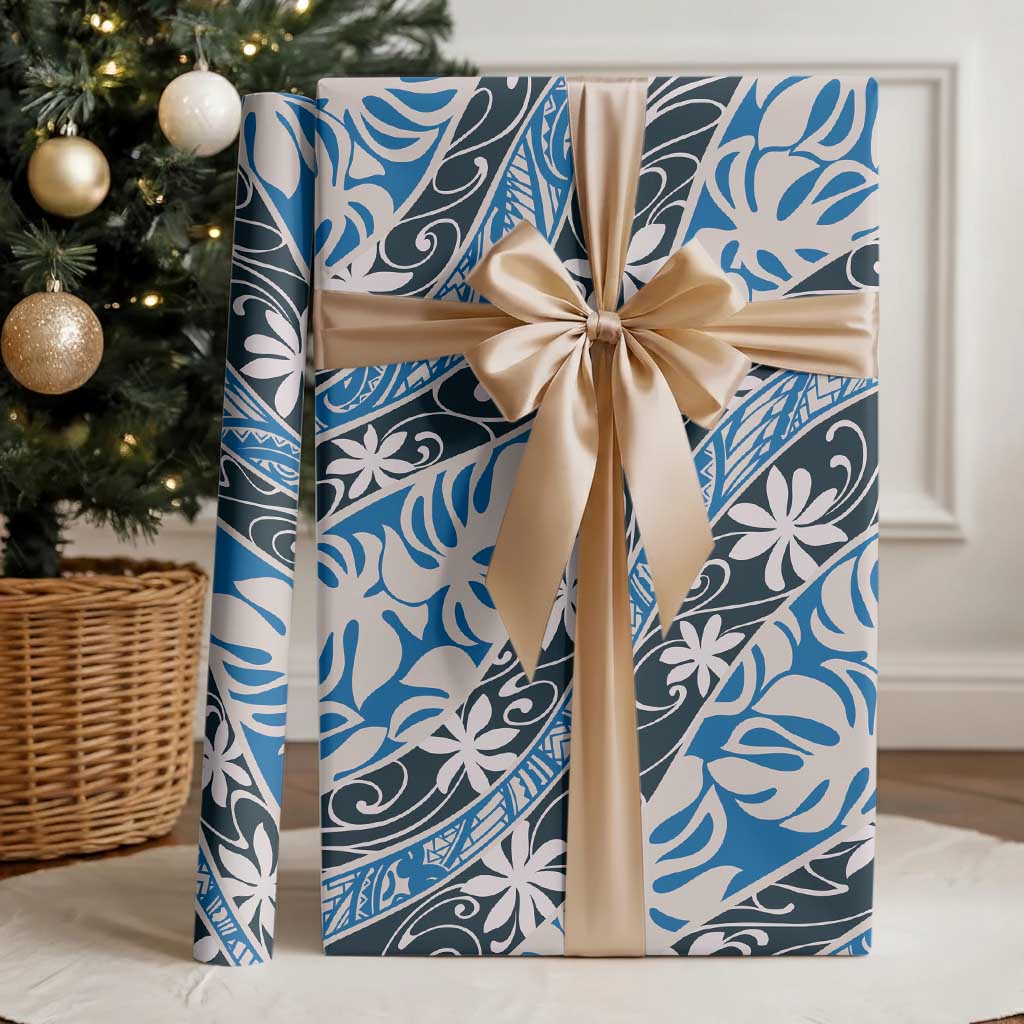 Ninamu Tahiti Tiare Monstera Wrapping Paper Polynesian Pattern Curve Style - Polynesian Pride
