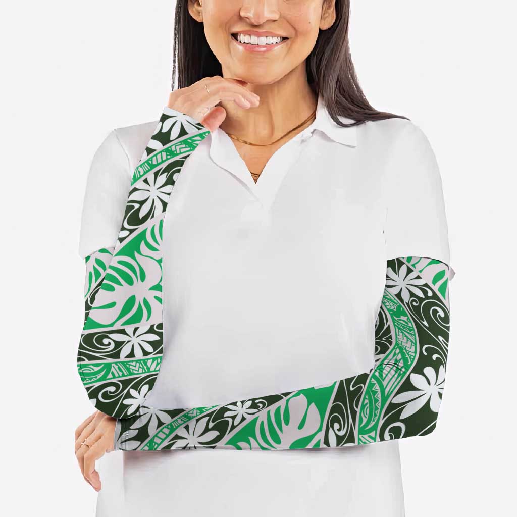 Matie Tahiti Tiare Monstera Arm Sleeves Polynesian Pattern Curve Style LT01 - Polynesian Pride