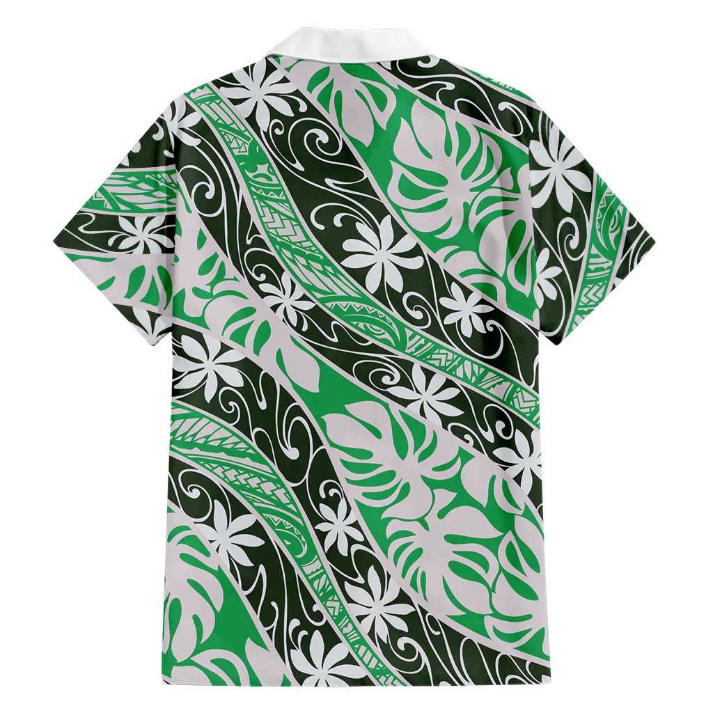 Matie Tahiti Tiare Monstera Family Matching Puletasi and Hawaiian Shirt Polynesian Pattern Curve Style LT01 - Polynesian Pride
