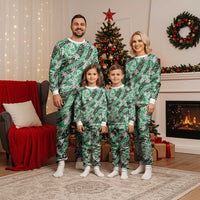 Matie Tahiti Tiare Monstera Christmas Pajama Set Polynesian Pattern Curve Style LT01 - Polynesian Pride