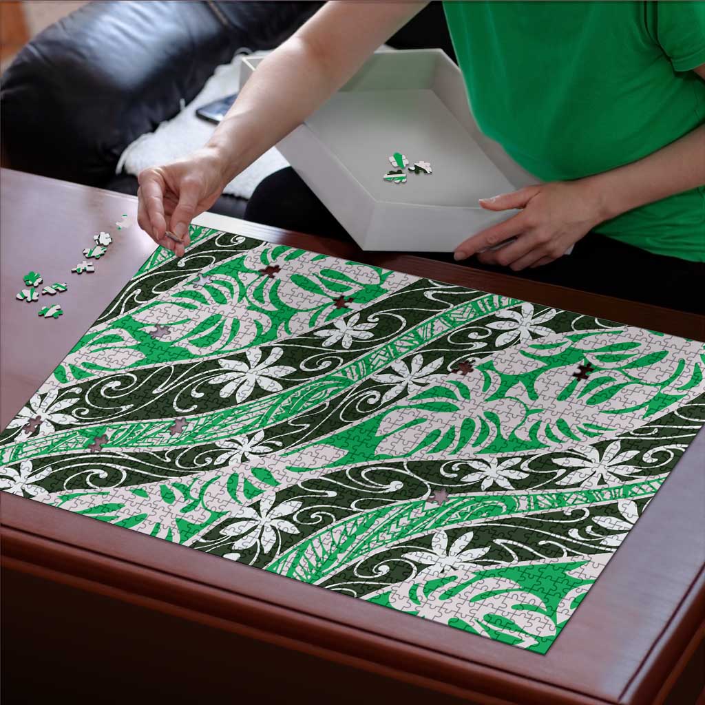Matie Tahiti Tiare Monstera Puzzle Polynesian Pattern Curve Style - Polynesian Pride