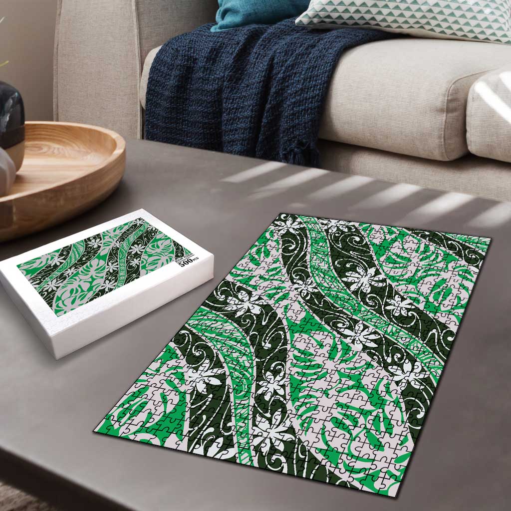 Matie Tahiti Tiare Monstera Puzzle Polynesian Pattern Curve Style - Polynesian Pride