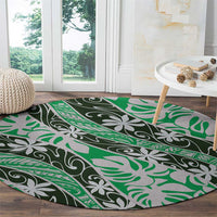 Matie Tahiti Tiare Monstera Round Carpet Polynesian Pattern Curve Style LT01 - Polynesian Pride