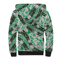 Matie Tahiti Tiare Monstera Sherpa Hoodie Polynesian Pattern Curve Style - Polynesian Pride