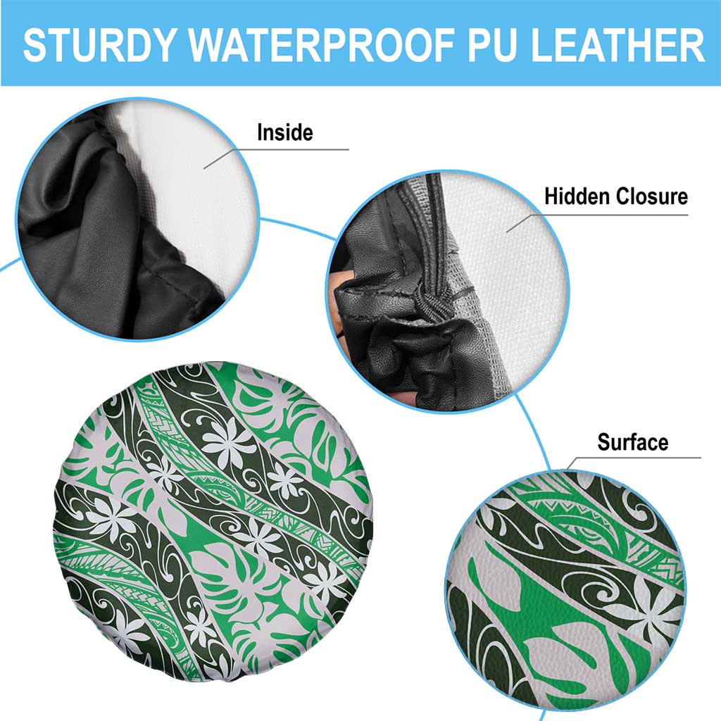 Matie Tahiti Tiare Monstera Spare Tire Cover Polynesian Pattern Curve Style - Polynesian Pride