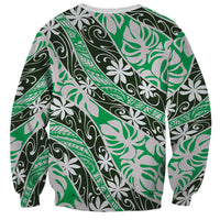 Matie Tahiti Tiare Monstera Sweatshirt Polynesian Pattern Curve Style LT01 - Polynesian Pride