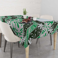 Matie Tahiti Tiare Monstera Tablecloth Polynesian Pattern Curve Style - Polynesian Pride
