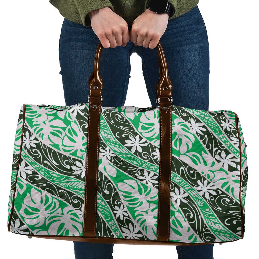 Matie Tahiti Tiare Monstera Travel Bag Polynesian Pattern Curve Style - Polynesian Pride