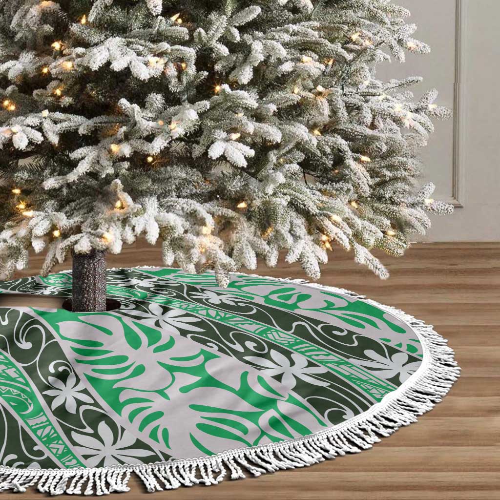 Matie Tahiti Tiare Monstera Tree Skirt Polynesian Pattern Curve Style LT01 - Polynesian Pride