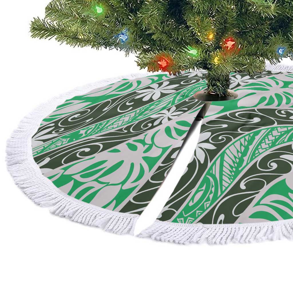 Matie Tahiti Tiare Monstera Tree Skirt Polynesian Pattern Curve Style LT01 - Polynesian Pride
