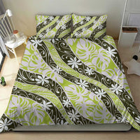 Olive Tahiti Tiare Monstera Bedding Set Polynesian Pattern Curve Style LT01 - Polynesian Pride