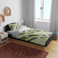 Olive Tahiti Tiare Monstera Bedding Set Polynesian Pattern Curve Style LT01 - Polynesian Pride
