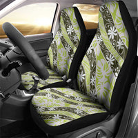 Olive Tahiti Tiare Monstera Car Seat Cover Polynesian Pattern Curve Style - Polynesian Pride