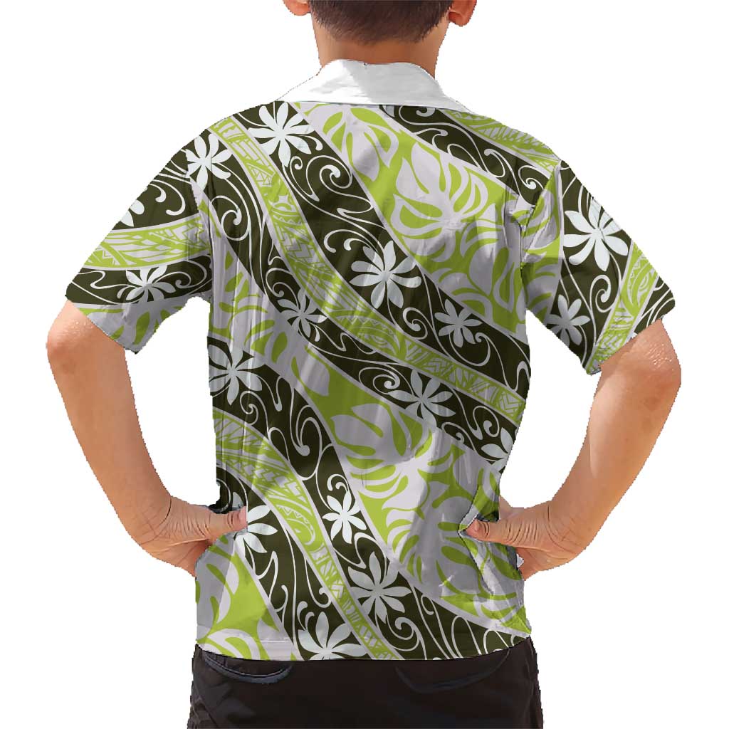 Olive Tahiti Tiare Monstera Hawaiian Shirt Polynesian Pattern Curve Style LT01 - Polynesian Pride