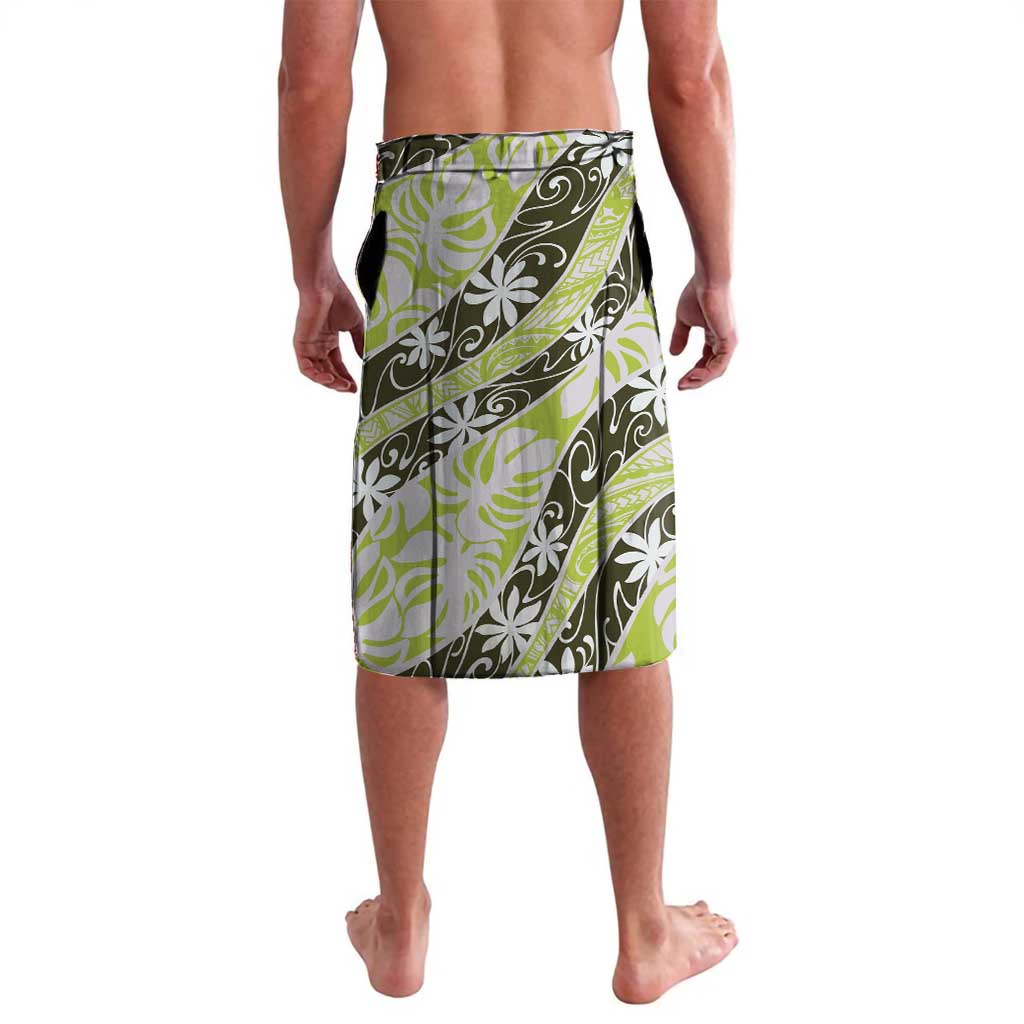Olive Tahiti Tiare Monstera Lavalava Polynesian Pattern Curve Style - Polynesian Pride