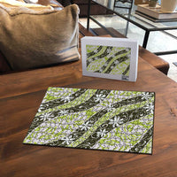 Olive Tahiti Tiare Monstera Puzzle Polynesian Pattern Curve Style LT01 - Polynesian Pride