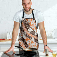 Puatou Tahiti Tiare Monstera Apron Polynesian Pattern Curve Style - Polynesian Pride