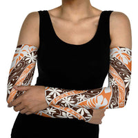 Puatou Tahiti Tiare Monstera Arm Sleeves Polynesian Pattern Curve Style LT01 - Polynesian Pride