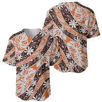 Puatou Tahiti Tiare Monstera Baseball Jersey Polynesian Pattern Curve Style - Polynesian Pride