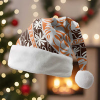 Puatou Tahiti Tiare Monstera Christmas Santa Hat Polynesian Pattern Curve Style - Polynesian Pride