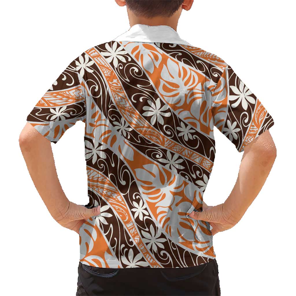 Puatou Tahiti Tiare Monstera Family Matching Puletasi and Hawaiian Shirt Polynesian Pattern Curve Style LT01 - Polynesian Pride