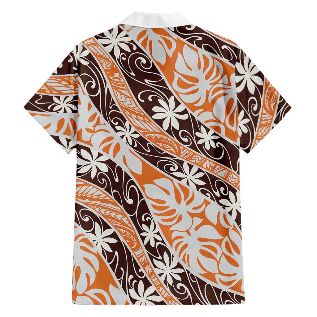 Puatou Tahiti Tiare Monstera Family Matching Puletasi and Hawaiian Shirt Polynesian Pattern Curve Style LT01 - Polynesian Pride