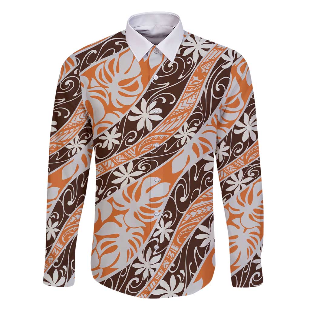 Puatou Tahiti Tiare Monstera Family Matching Short Sleeve Bodycon Dress and Hawaiian Shirt Polynesian Pattern Curve Style - Polynesian Pride